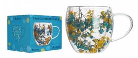 Caneca de Vidro Borossilicato Dupla Camélia 250 ML sortidas Cor:Outono
