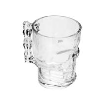 Caneca De Vidro Caveira Rock Style Transparente