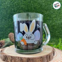 Caneca de Vidro - Coelho com Óculos - Feliz Páscoa - 320ml - 1 unidade - Rizzo Caneca de Vidro - Coelho com Óculos - Feliz Páscoa - 320ml - 1 unidade - Rizzo