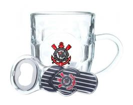 Caneca De Vidro Com Abridor Corinthians 310ml - Minas de Presentes Caneca De Vidro Com Abridor Corinthians 310ml - Minas de Presentes