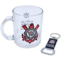 Caneca De Vidro Com Abridor De Garrafa Corinthians 330Ml