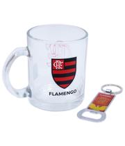 Caneca De Vidro Com Abridor De Garrafas 350ml - Flamengo Caneca De Vidro Com Abridor De Garrafas 350ml - Flamengo