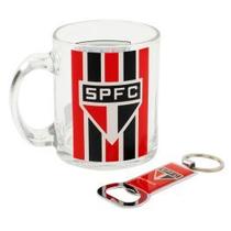 Caneca de vidro com abridor de garrafas 350ml - spfc Caneca de vidro com abridor de garrafas 350ml - spfc