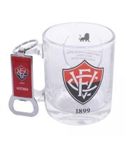 Caneca De Vidro Com Abridor De Garrafas 350ml Vitória