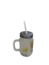 Caneca de Vidro com Canudo Homer Simpsons