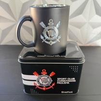 Caneca de vidro corinthians personalizada de time com lata metalizada para presente dia dos pais timão xícara cerveja Caneca de vidro corinthians personalizada de time com lata metalizada para presente dia dos pais timão xícara cerveja