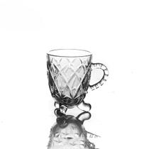 Caneca de Vidro Decorativa com Pé e Alça 155ml