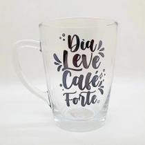 Caneca de Vidro "Dia Leve, Café Forte" - 300 mL - 1 unidade - AllMix - Rizzo