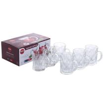 Caneca De Vidro Diamond 6 Peças 200 Ml D1526