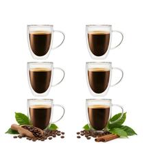 Caneca de Vidro Duplo 350ml Parede Dupla Xícara Térmica para Chá Café Suco Capuccino Dolce Gusto