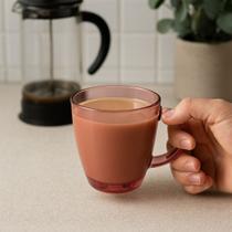 Caneca de Vidro Grossa Rosa 310ml Thika Alta Qualidade Pink