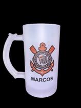 Caneca de Vidro Jateada Chopp Personalizada de Time 425ml