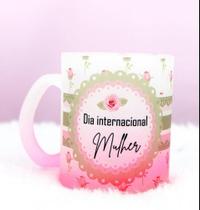 Caneca de Vidro Jateada degrade Rosa 320 ml Caneca de Vidro Jateada degrade Rosa 320 ml