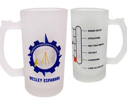 Caneca de Vidro Jateado Cerveja Agrimensura e Cartográfico Caneca de Vidro Jateado Cerveja Agrimensura e Cartográfico