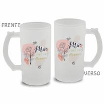 Caneca de Vidro Mãe Jateado