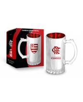 Caneca de Vidro Metal Times Flamengo 480ml