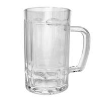 Caneca de vidro para chopp cerveja com alça grande 300ml transparente presente dia dos pais