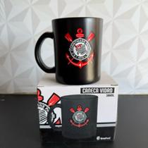 Caneca de vidro personalizada Corinthians 300ml na caixa presente dia dos pais timão