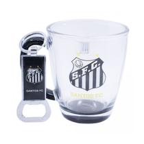 Caneca de vidro santos 350ml com abridor de garrafas Caneca de vidro santos 350ml com abridor de garrafas