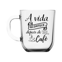 Caneca de Vidro Toronto Decorada Café - 300ml
