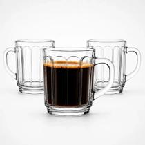 Caneca de Vidro Transparente 245ml com Alça para Bebidas Quentes e Frias Caneca de Vidro Transparente 245ml com Alça para Bebidas Quentes e Frias