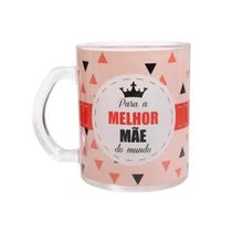 Caneca de vidro transparente com frase 380ml