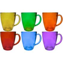 Caneca de Vidro Verona 350ml - Cores Sortidas