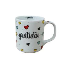 Caneca Decorada de Porcelana 300ml - Gratidão