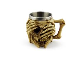 Caneca Decorativa Caveira Não Olhe Chopp Cerveja 450ml Metal e Resina Colecionável Caneca Decorativa Caveira Não Olhe Chopp Cerveja 450ml Metal e Resina Colecionável