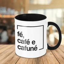 Caneca Decorativa Divertida - Fé Café E Cafuné