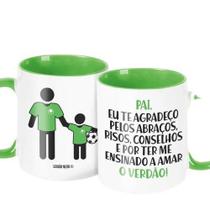 Caneca Decorativa Divertida Futebol - Pai Palmeirense Menino