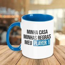 Caneca Decorativa - Minha Casa Minhas Regras Meu Player 1