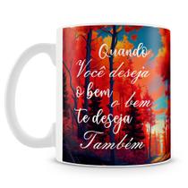 Caneca Deseje o Bem Personalizada em Porcelana Brilhante - Mod.2