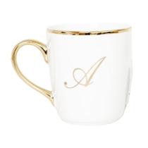 Caneca Detalhe Dourada Iniciais Nome Todas Letras Alfabeto