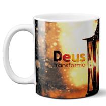 Caneca deus transforma as minhas trevas presente fé religião