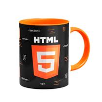 Caneca Dev HTML - Dark B-orange