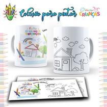 Caneca dia das crianças para colorir