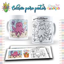 Caneca dia das crianças para pintar 06 Caneca dia das crianças para pintar 06