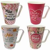 Caneca dia das mães de plastico decorada estampa e escrita mensagem Caneca dia das mães de plastico decorada estampa e escrita mensagem