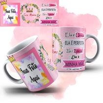 Caneca Dia Das Mães DIVERSOS MODELOS Com Foto E O Nome Melhor Mãe Engraçada e Divertida