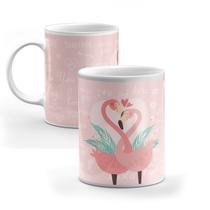 Caneca Dia dos Namorados Casal Flamingos - Personalizada - Inova