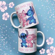 Caneca Dia dos Namorados Stitch e Angel Mod.07 Caneca Dia dos Namorados Stitch e Angel Mod.07