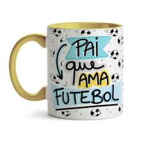 Caneca Dia dos Pais Pai que ama futebol - Amarelo