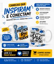 Caneca Dia Dos Pais Porcelana 320ml O Melhor Pai De Todos + Brinde Chaveiro Paizão Caneca Dia Dos Pais Porcelana 320ml O Melhor Pai De Todos + Brinde Chaveiro Paizão