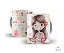 Caneca dia dos professores floral 05