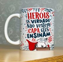 Caneca Dia Dos Professores Flork Frases Divertidas Xícara Presente Professor Copo Professora - 2 Rosas