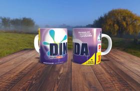 Caneca Dinda Porcelana Alça e interior cores diversas M&M Presentes Personalizados