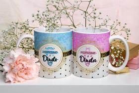 Caneca Dindo e Dinda Presente Criativo para Padrinhos Porcelana 325ml Caneca Dindo e Dinda Presente Criativo para Padrinhos Porcelana 325ml