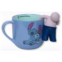 Caneca Disney Stitch Com Infusor 350 Ml Cor Azul-aço