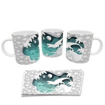 Caneca Divertida Dinossauro T-rex Silhueta Presente Geek Caneca Divertida Dinossauro T-rex Silhueta Presente Geek